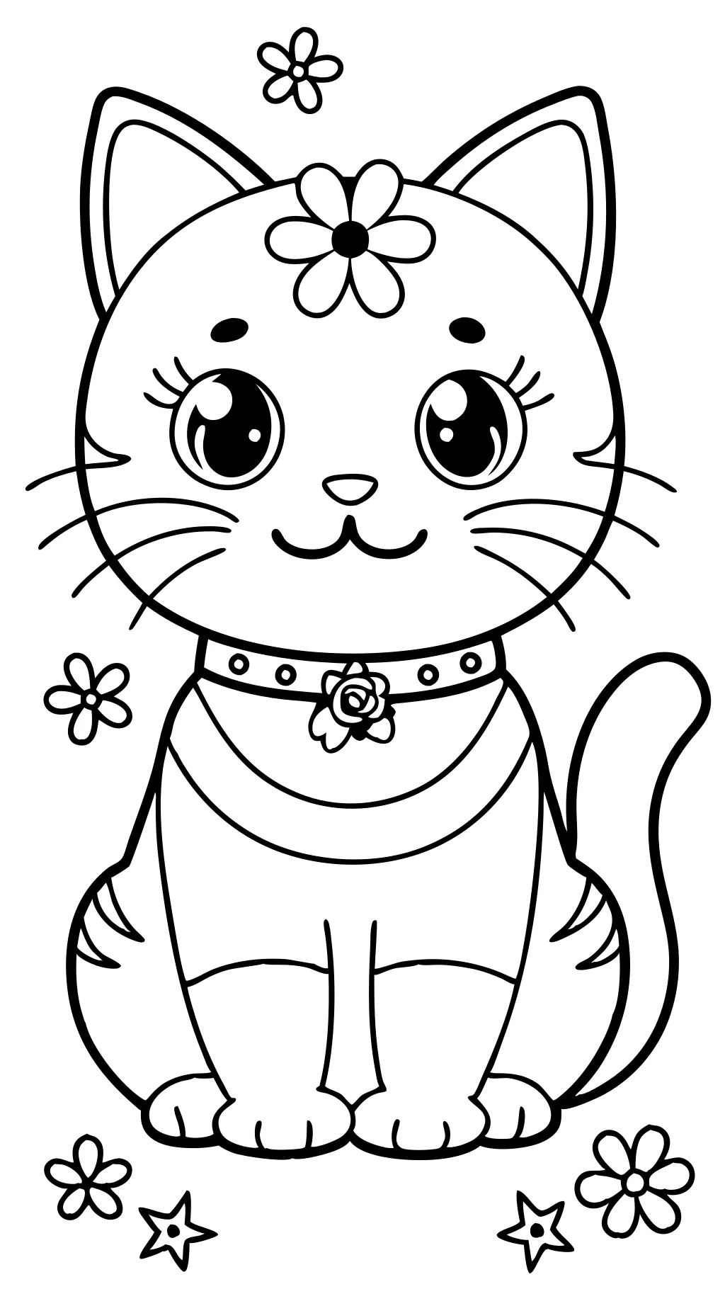 coloriage kawaii chat